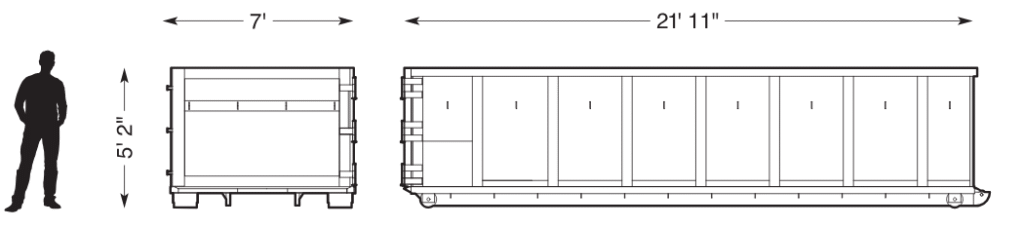 30 yards dumpster Dimensions